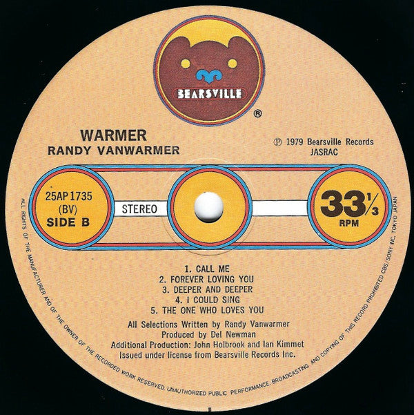 Randy Vanwarmer - Warmer (Vinyl, LP, Album)
