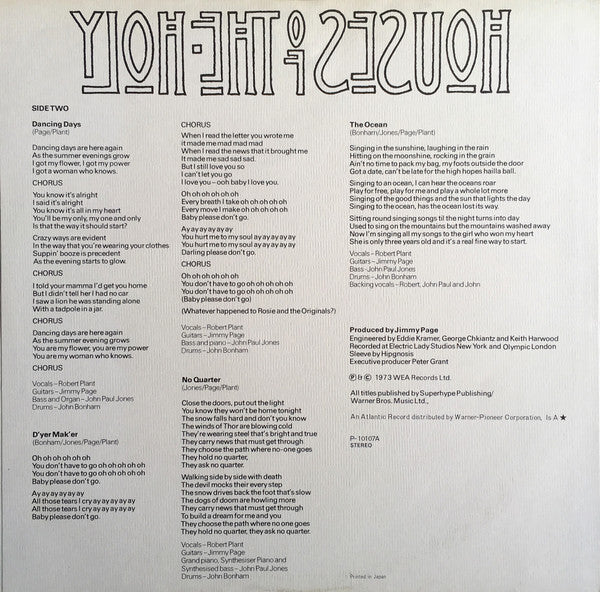Led Zeppelin - Houses Of The Holy (Vinyl, LP, Album, Reissue)