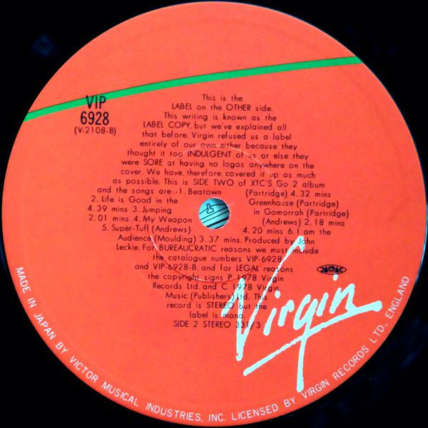 XTC - Go 2 (Vinyl, LP, Album) Very Good (VG) / Very Good Plus (VG+)