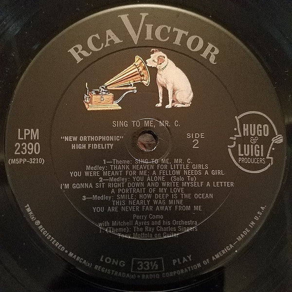 Perry Como - Sing To Me, Mr. C. (Vinyl, LP, Album, Mono) Very Good Plus (VG+) / Very Good (VG)