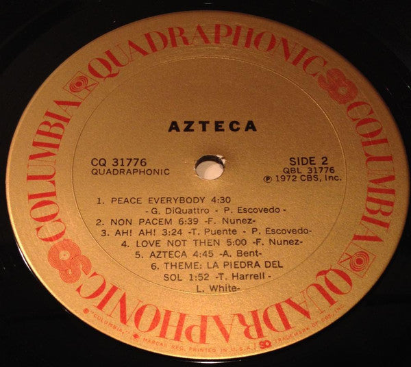 Azteca - Azteca (Vinyl, LP, Album, Quadraphonic) Very Good (VG) / Good (G)