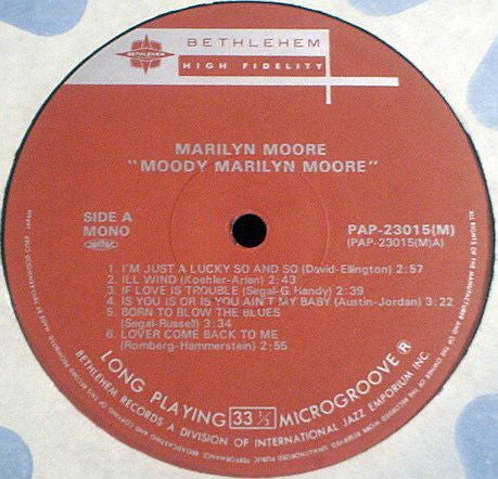 Marilyn Moore - Moody (Vinyl, LP, Reissue) Very Good Plus (VG+) / Good Plus (G+)
