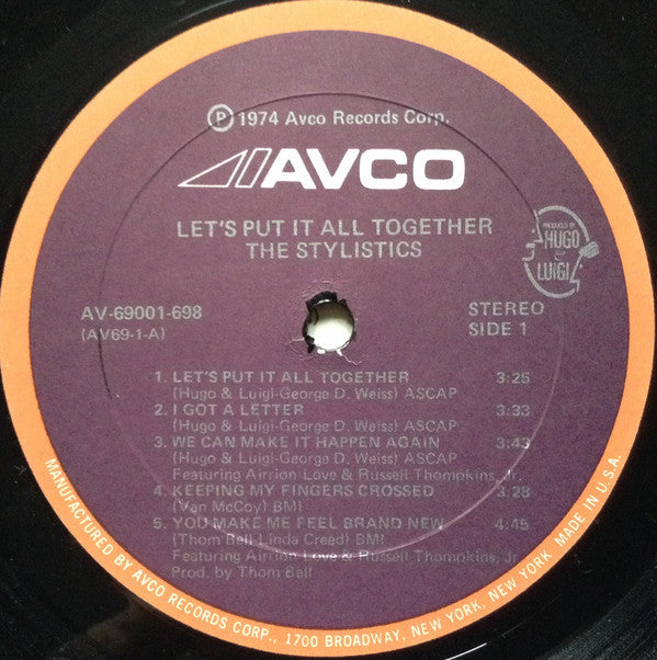 The Stylistics - Let's Put It All Together (Vinyl, LP, Album) Very Good (VG) / Very Good (VG)