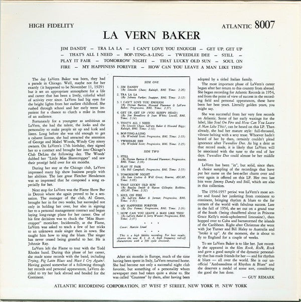 LaVern Baker - LaVern Baker (Vinyl, LP, Album, Compilation) Very Good Plus (VG+) / Very Good (VG)