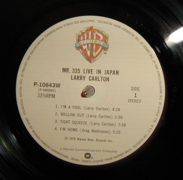 Larry Carlton - Mr. 335 - Live In Japan = ライヴ・イン・ジャパン (Vinyl, LP, A...