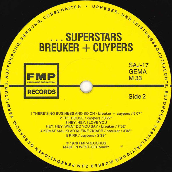 Willem Breuker - ...Superstars (Vinyl, LP, Album) Very Good (VG) / Very Good Plus (VG+)