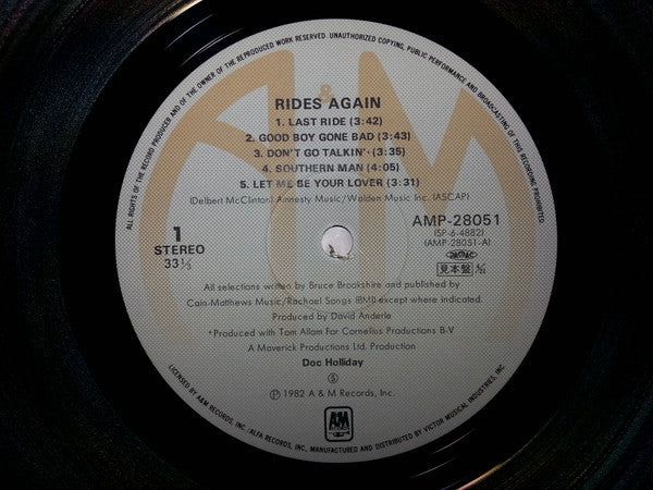Doc Holliday (3) - Rides Again (Vinyl, LP, Album, Promo) Near Mint (NM or M-) / Very Good Plus (VG+)