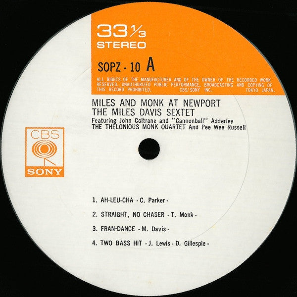The Miles Davis Sextet - Miles & Monk At Newport (Vinyl, LP, Album,...