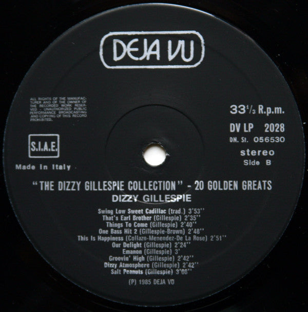 Dizzy Gillespie - The Dizzy Gillespie Collection - 20 Golden Greats (Vinyl, Compilation, LP) Good Plus (G+) / Good Plus (G+)