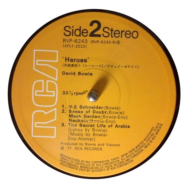 David Bowie - "Heroes" (Vinyl, LP, Album) Very Good Plus (VG+) / Very Good (VG)