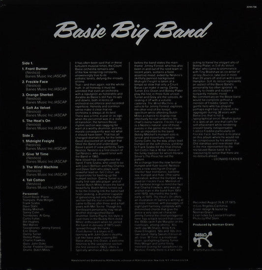 Count Basie - Basie Big Band (Vinyl, LP, Album, Stereo) Good Plus (G+) / Good Plus (G+)