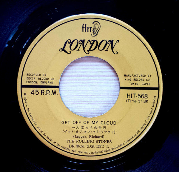 The Rolling Stones - 一人ぼっちの世界 = Get Off Of My Cloud (Vinyl, 7", 45 ...