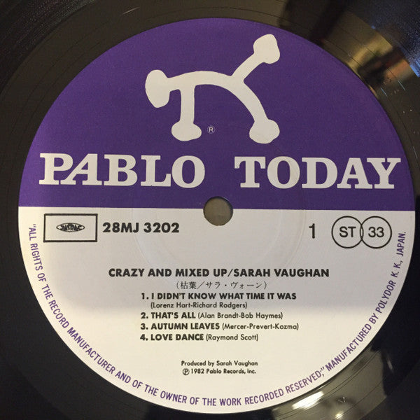 Sarah Vaughan - Crazy And Mixed Up (Vinyl, LP, Album)