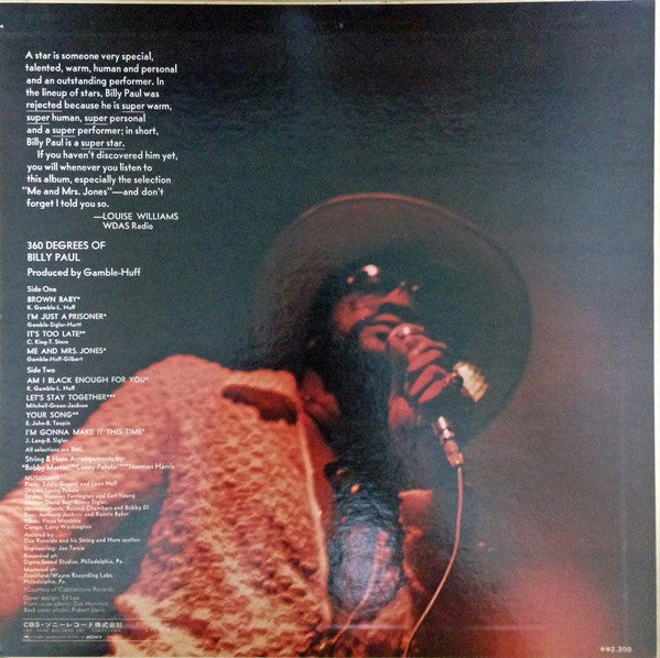 Billy Paul - 360 Degrees Of Billy Paul (Vinyl, LP, Album) Good Plus (G+) / Very Good (VG)