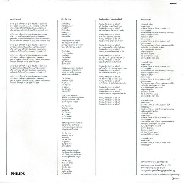 Serge Gainsbourg - Love On The Beat (Vinyl, LP, Album, Stereo) Good Plus (G+) / Very Good (VG)