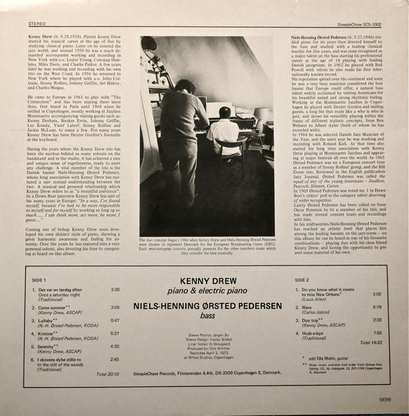 Kenny Drew - Duo (Vinyl, LP, Album, Reissue, Stereo) Very Good Plus (VG+) / Very Good Plus (VG+)