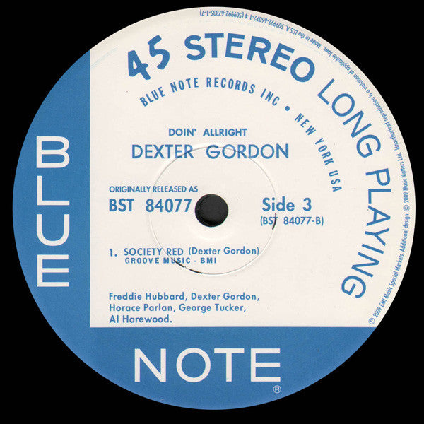 Dexter Gordon - Doin' Allright (2xVinyl, 12", 45 RPM, Album, Limited Edition, Reissue, Remastered, Stereo) Very Good (VG) / Near Mint (NM or M-)