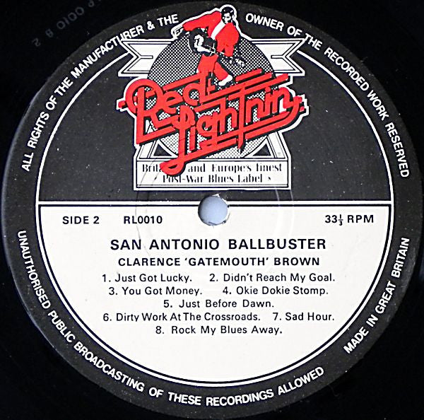Clarence "Gatemouth" Brown - San Antonio Ballbuster (Vinyl, Compilation, LP, Mono) Very Good Plus (VG+) / Very Good (VG)