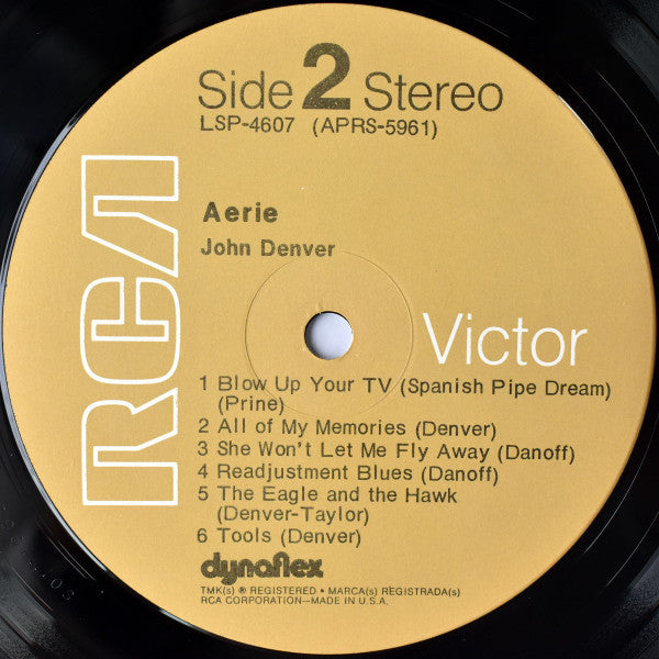 John Denver - Aerie (Vinyl, LP, Album, Repress, Stereo) Very Good Plus (VG+) / Very Good Plus (VG+)