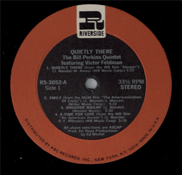 Bill Perkins Quintet - Quietly There (Vinyl, LP, Album, Reissue) Very Good (VG) / Very Good (VG)
