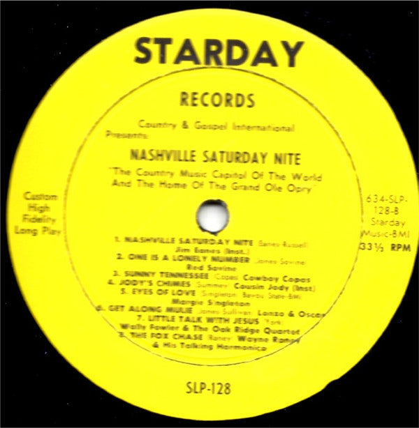 Various - Nashville Saturday Night (Vinyl, LP, Compilation) Good Plus (G+) / Very Good (VG)