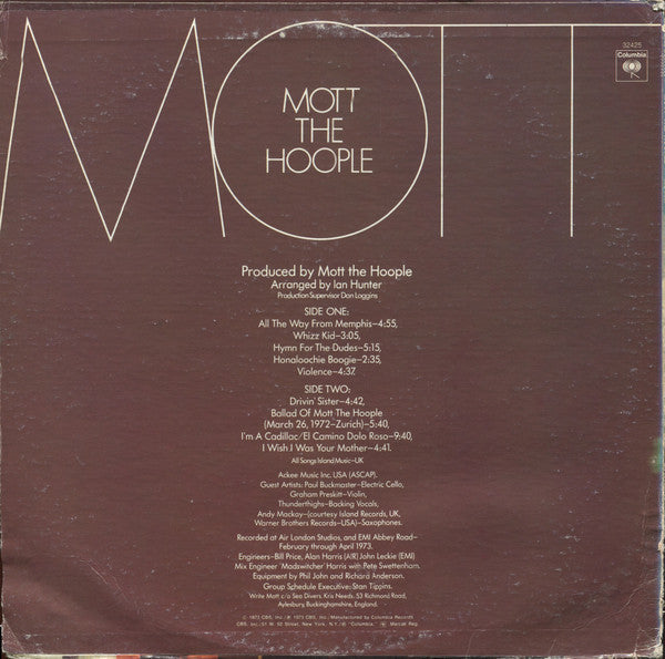 Mott The Hoople - Mott (Vinyl, LP, Album, Reissue) Very Good Plus (VG+) / Very Good Plus (VG+)