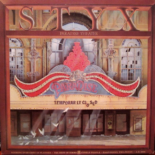 Styx - Paradise Theatre (Vinyl, LP, Album, Club Edition, Etched, Stereo) Very Good Plus (VG+) / Good Plus (G+)