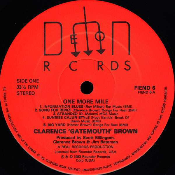Clarence "Gatemouth" Brown - One More Mile (Vinyl, LP, Album) Very Good Plus (VG+) / Very Good Plus (VG+)