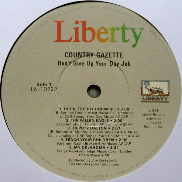 Country Gazette - Don't Give Up Your Day Job (Vinyl, LP, Album, Reissue) Very Good Plus (VG+) / Very Good Plus (VG+)