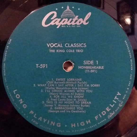 The Nat King Cole Trio - Vocal Classics (Vinyl, LP, Album, Compilation, Mono) Good Plus (G+) / Good Plus (G+)