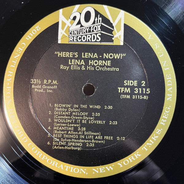 Lena Horne - Here's Lena (Vinyl, LP, Mono, Album) Very Good (VG) / Very Good (VG)