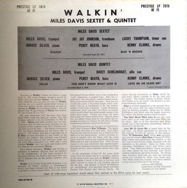 Miles Davis All Stars - Walkin' (Vinyl, LP, Album, Compilation, Rei...