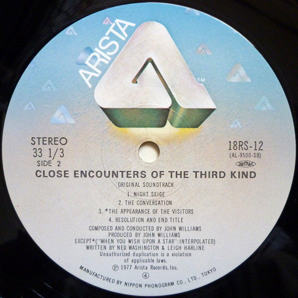 John Williams (4) - Close Encounters Of The Third Kind (Original Motion Picture Soundtrack) (Vinyl, LP, Album, Reissue) Very Good Plus (VG+) / Very Good Plus (VG+)