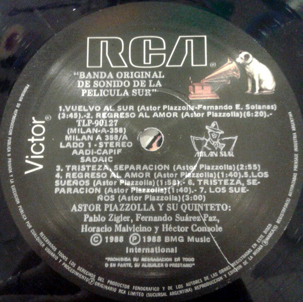 Astor Piazzolla - Sur (Una Pelicula Para Llevar En El Corazon) (Vinyl, LP, Album) Very Good (VG) / Very Good (VG)