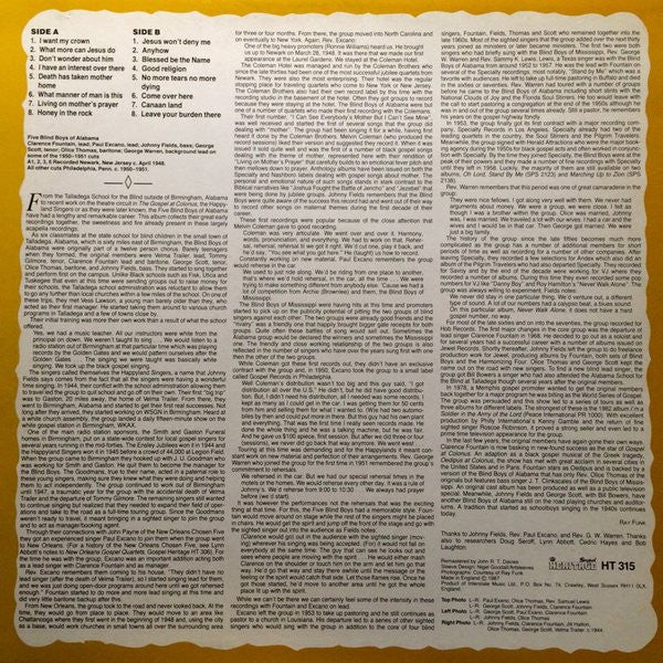 Five Blind Boys Of Alabama - Five Blind Boys Of Alabama (Vinyl, LP, Compilation, Mono) Very Good Plus (VG+) / Very Good Plus (VG+)