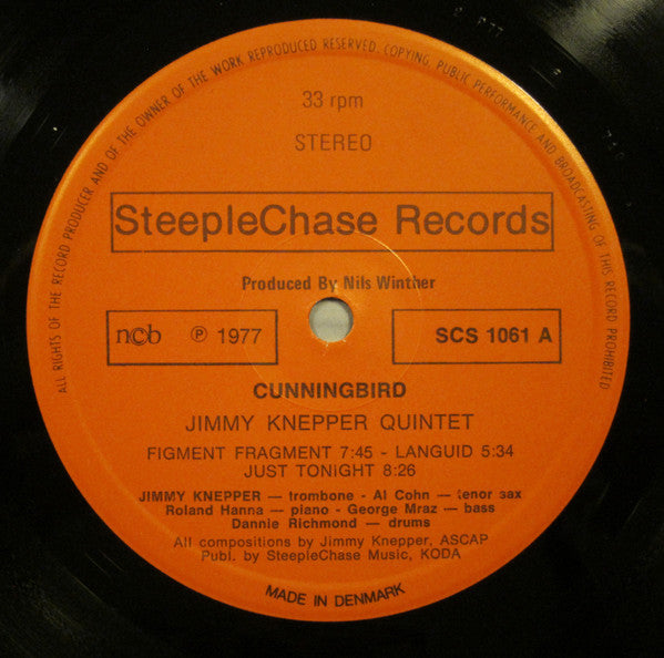 Jimmy Knepper Quintet - Cunningbird (Vinyl, LP, Album) Very Good Plus (VG+) / Very Good (VG)