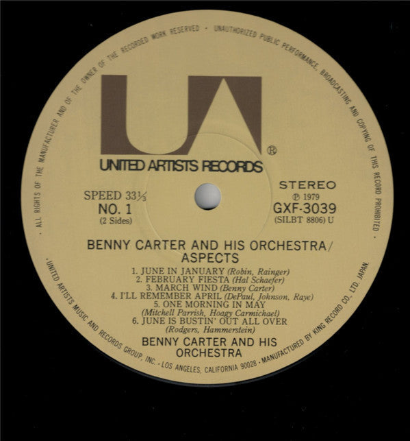 Benny Carter And His Orchestra - Aspects (Vinyl, LP, Album, Reissue...
