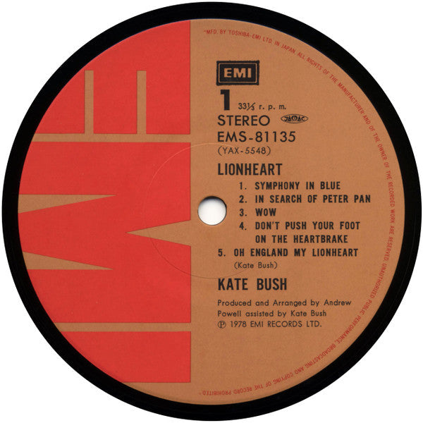 Kate Bush - Lionheart = ライオン・ハート (Vinyl, LP, Album, Stereo)