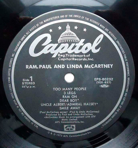 Paul & Linda McCartney - Ram (Vinyl, LP, Album, Reissue) Very Good Plus (VG+) / Very Good Plus (VG+)