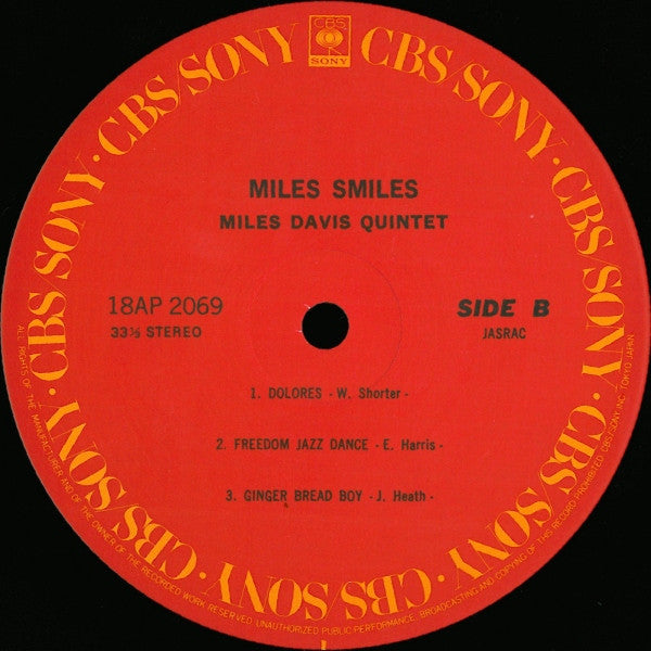 The Miles Davis Quintet - Miles Smiles (Vinyl, LP, Album, Reissue, Stereo) Very Good (VG) / Very Good Plus (VG+)
