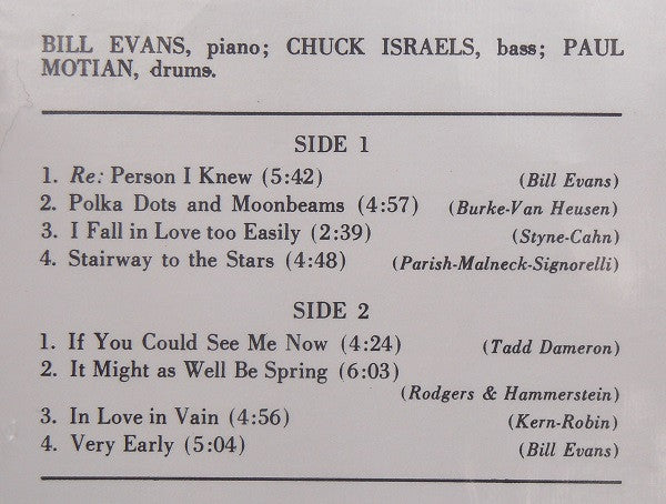 The Bill Evans Trio - Moon Beams (Vinyl, LP, Album, Reissue, Remastered, Stereo) Near Mint (NM or M-) / Very Good Plus (VG+)
