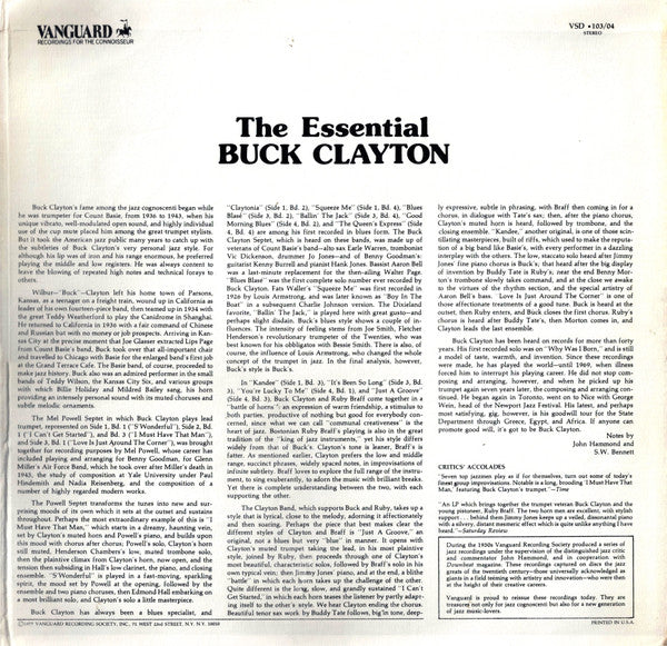 Buck Clayton - The Essential Buck Clayton (2xVinyl, LP, Compilation, Stereo) Very Good (VG) / Very Good Plus (VG+)