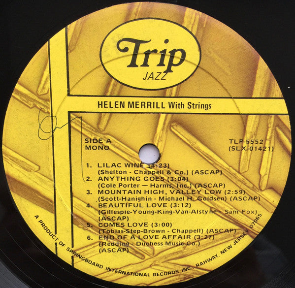Helen Merrill - Helen Merrill With Strings (Vinyl, LP, Album, Reissue, Mono) Very Good (VG) / Near Mint (NM or M-)
