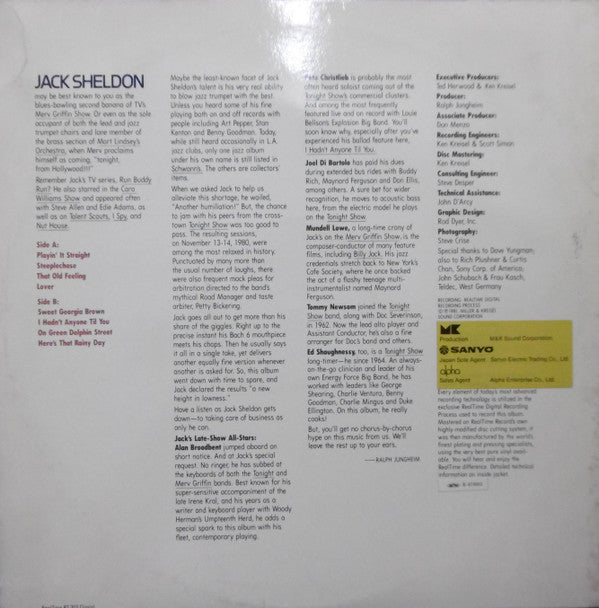 Jack Sheldon - Playin' It Straight (Vinyl, LP, Album, Limited Edition) Near Mint (NM or M-) / Very Good Plus (VG+)