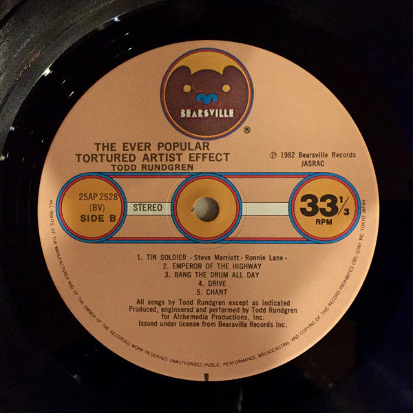 Todd Rundgren - The Ever Popular Tortured Artist Effect (Vinyl, LP, Album) Very Good (VG) / Very Good Plus (VG+)