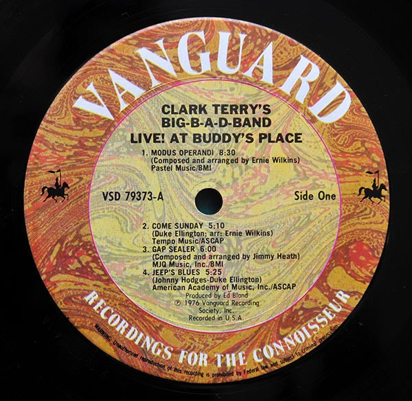 Clark Terry's Big Bad Band - Big-B-A-D-Band Live! At Buddy's Place (Vinyl, LP, Album) Very Good (VG) / Very Good (VG)