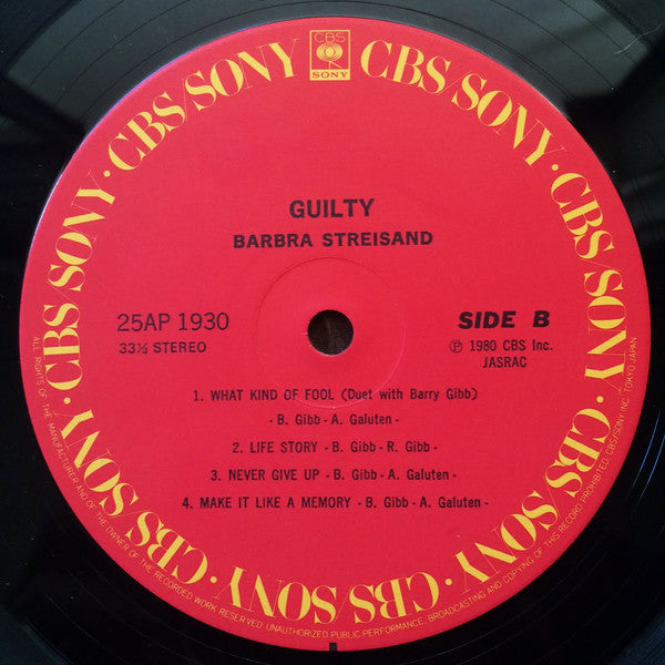 Barbra Streisand - Guilty (Vinyl, LP, Album)