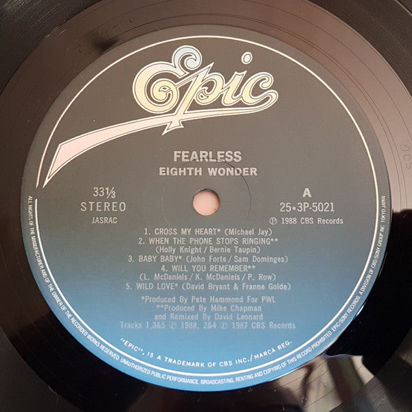Eighth Wonder - Fearless = クロス・マイ・ハート (Vinyl, LP, Album) Very Good (VG) / Very Good (VG)