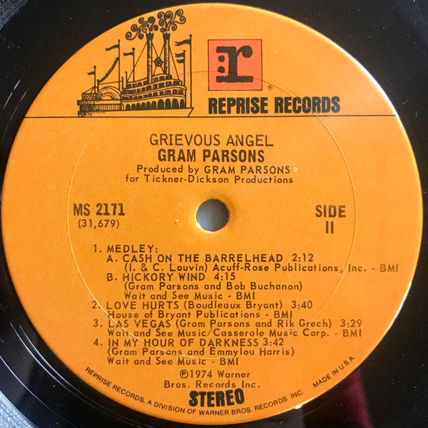 Gram Parsons - Grievous Angel (Vinyl, LP, Album) Very Good Plus (VG+) / Good Plus (G+)