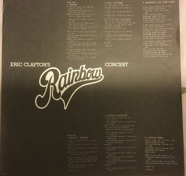 Eric Clapton - Eric Clapton's Rainbow Concert (Vinyl, LP, Album, Reissue) Very Good Plus (VG+) / Very Good (VG)